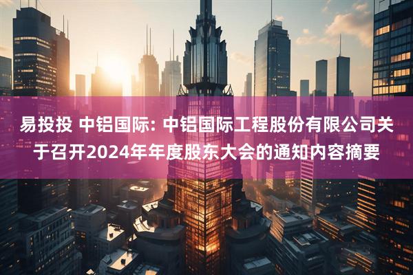 易投投 中铝国际: 中铝国际工程股份有限公司关于召开2024年年度股东大会的通知内容摘要